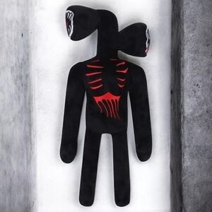 Siren Head Plush Toy – 15" Black Horror Monster Stuffed Animal with Red Ribcage